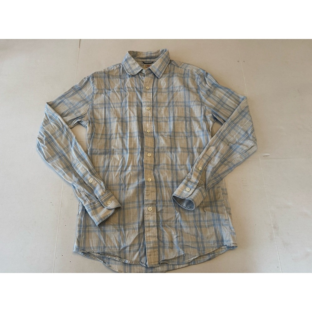 Faherty Button Up Shirt Mens Blue Plaid Casual Long Sleeve Button‎ Down XS